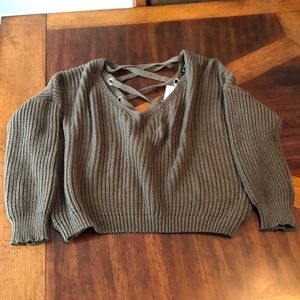 Chunky knit sweater.